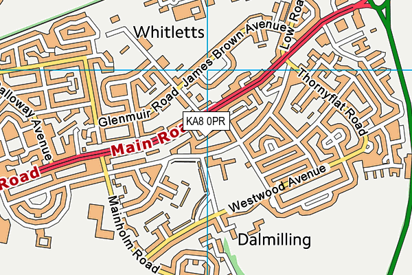 KA8 0PR map - OS VectorMap District (Ordnance Survey)