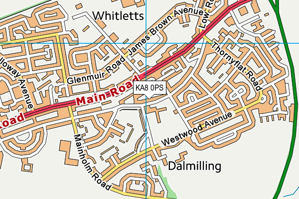 KA8 0PS map - OS VectorMap District (Ordnance Survey)