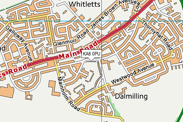 KA8 0PU map - OS VectorMap District (Ordnance Survey)