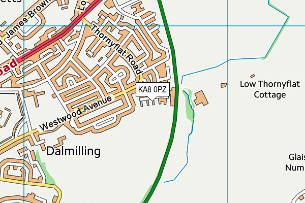 KA8 0PZ map - OS VectorMap District (Ordnance Survey)