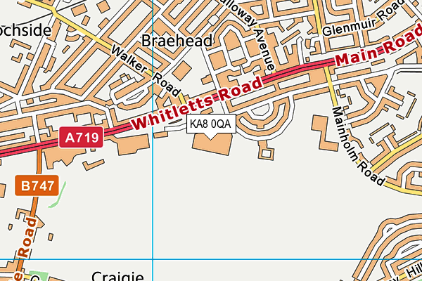 KA8 0QA map - OS VectorMap District (Ordnance Survey)