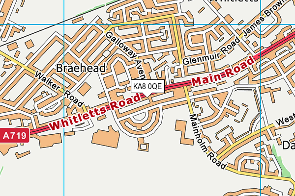 KA8 0QE map - OS VectorMap District (Ordnance Survey)