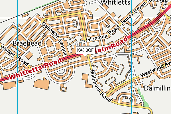 KA8 0QF map - OS VectorMap District (Ordnance Survey)