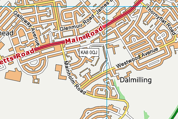 KA8 0QJ map - OS VectorMap District (Ordnance Survey)