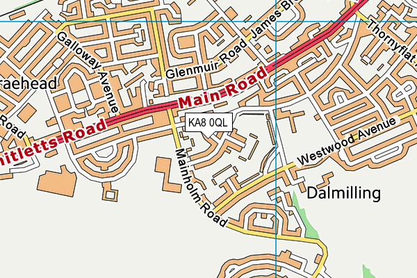 KA8 0QL map - OS VectorMap District (Ordnance Survey)