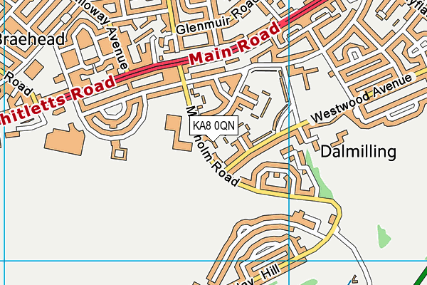 KA8 0QN map - OS VectorMap District (Ordnance Survey)