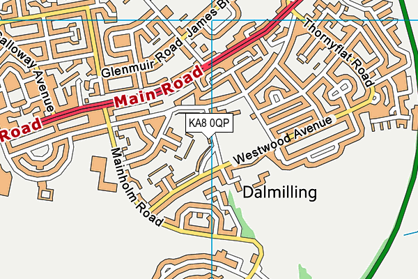 KA8 0QP map - OS VectorMap District (Ordnance Survey)