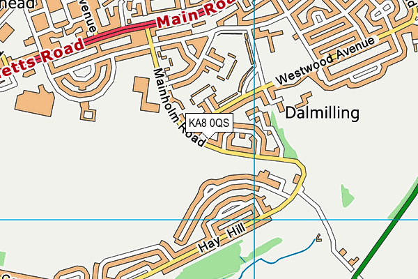 KA8 0QS map - OS VectorMap District (Ordnance Survey)