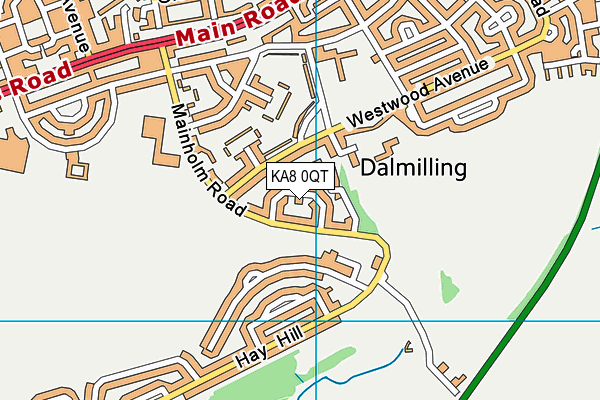 KA8 0QT map - OS VectorMap District (Ordnance Survey)