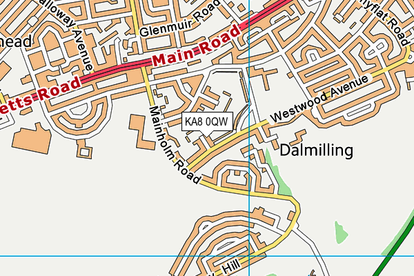 KA8 0QW map - OS VectorMap District (Ordnance Survey)