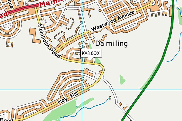 KA8 0QX map - OS VectorMap District (Ordnance Survey)