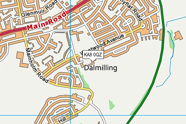 KA8 0QZ map - OS VectorMap District (Ordnance Survey)