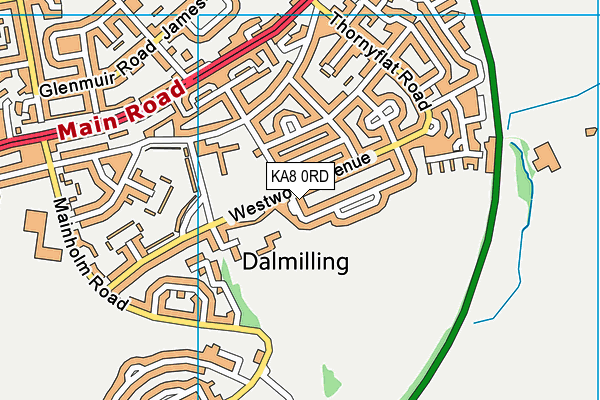 KA8 0RD map - OS VectorMap District (Ordnance Survey)