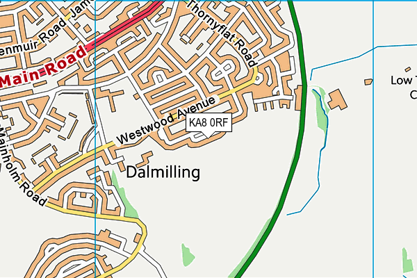 KA8 0RF map - OS VectorMap District (Ordnance Survey)