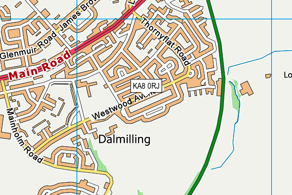 KA8 0RJ map - OS VectorMap District (Ordnance Survey)