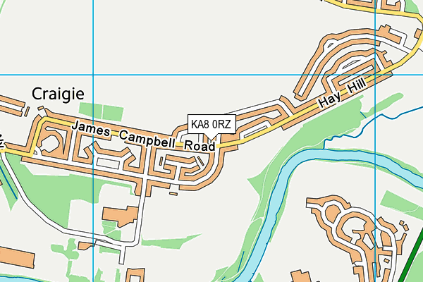 KA8 0RZ map - OS VectorMap District (Ordnance Survey)