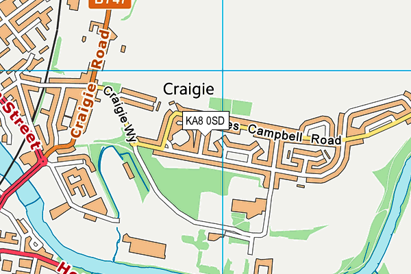 KA8 0SD map - OS VectorMap District (Ordnance Survey)