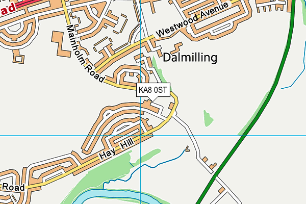 KA8 0ST map - OS VectorMap District (Ordnance Survey)