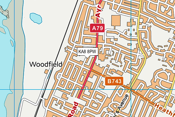 KA8 8PW map - OS VectorMap District (Ordnance Survey)