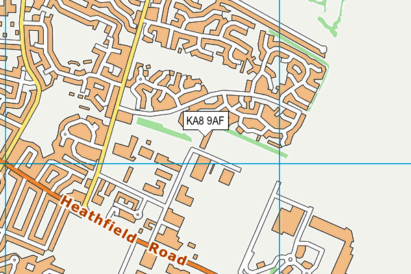 KA8 9AF map - OS VectorMap District (Ordnance Survey)