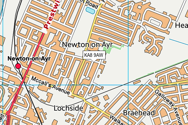 KA8 9AW map - OS VectorMap District (Ordnance Survey)