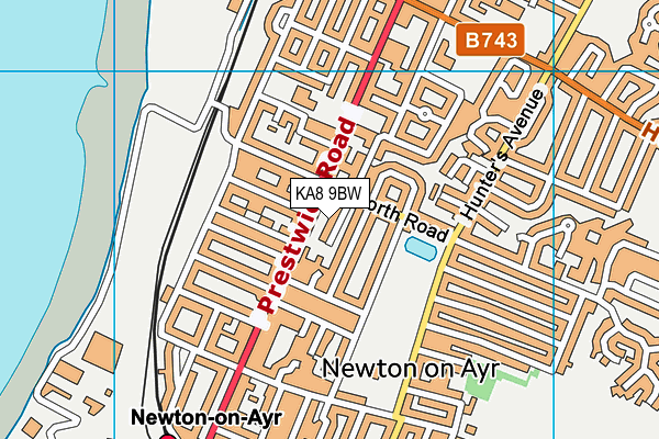 KA8 9BW map - OS VectorMap District (Ordnance Survey)