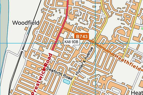 KA8 9DB map - OS VectorMap District (Ordnance Survey)