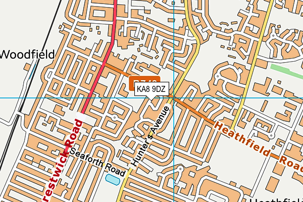KA8 9DZ map - OS VectorMap District (Ordnance Survey)