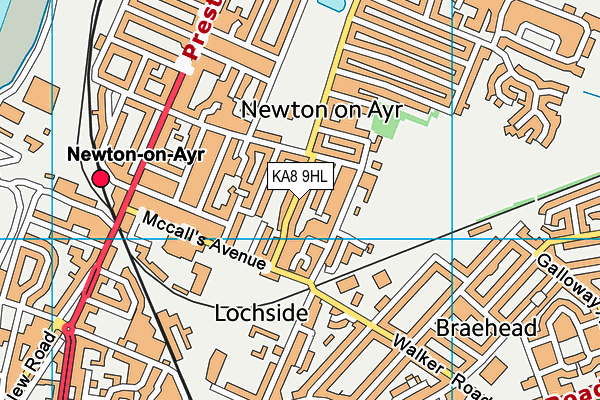 KA8 9HL map - OS VectorMap District (Ordnance Survey)