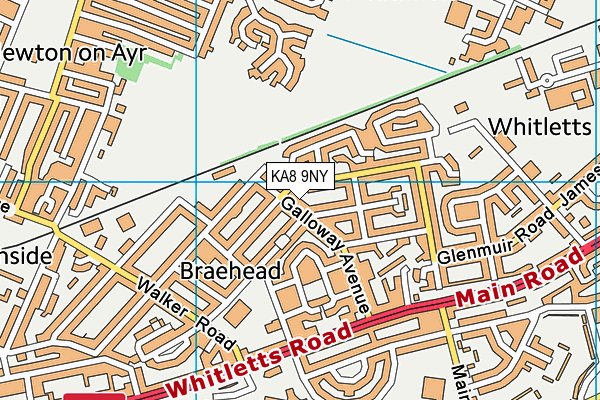 KA8 9NY map - OS VectorMap District (Ordnance Survey)