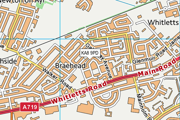 KA8 9PD map - OS VectorMap District (Ordnance Survey)
