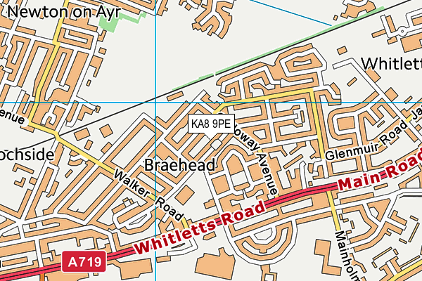 KA8 9PE map - OS VectorMap District (Ordnance Survey)