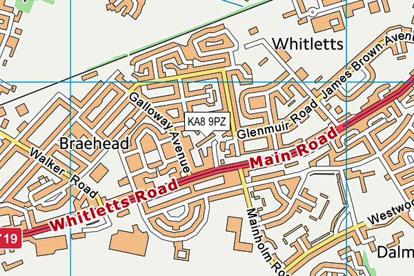 KA8 9PZ map - OS VectorMap District (Ordnance Survey)