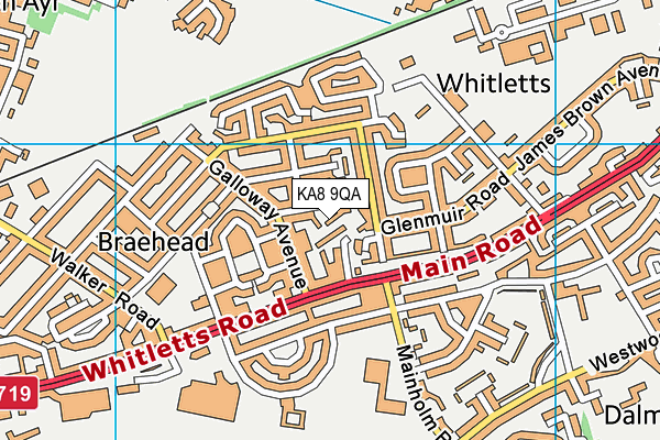 KA8 9QA map - OS VectorMap District (Ordnance Survey)