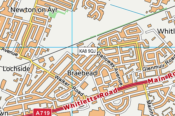 KA8 9QJ map - OS VectorMap District (Ordnance Survey)