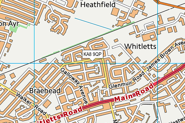 KA8 9QP map - OS VectorMap District (Ordnance Survey)