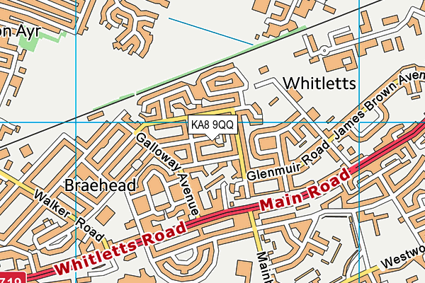 KA8 9QQ map - OS VectorMap District (Ordnance Survey)