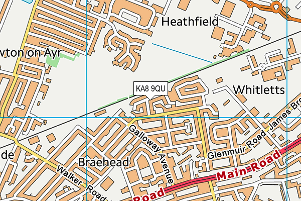 KA8 9QU map - OS VectorMap District (Ordnance Survey)
