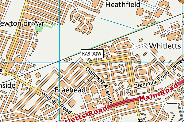KA8 9QW map - OS VectorMap District (Ordnance Survey)