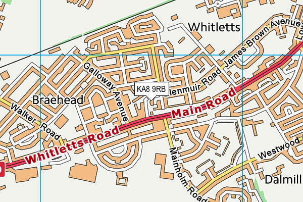 KA8 9RB map - OS VectorMap District (Ordnance Survey)
