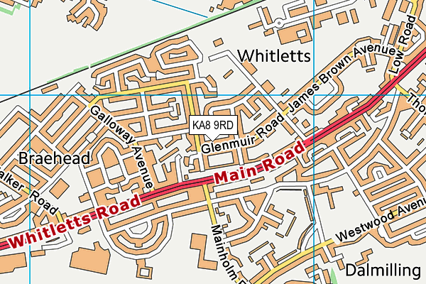 KA8 9RD map - OS VectorMap District (Ordnance Survey)