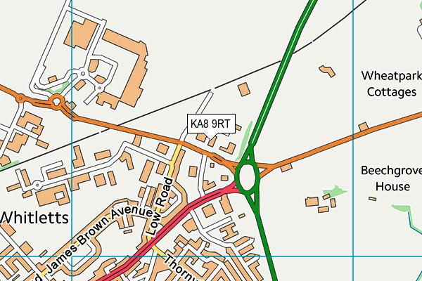 KA8 9RT map - OS VectorMap District (Ordnance Survey)