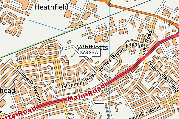 KA8 9RW map - OS VectorMap District (Ordnance Survey)