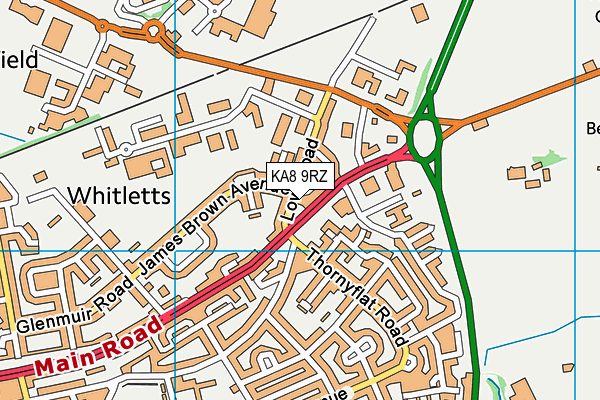 KA8 9RZ map - OS VectorMap District (Ordnance Survey)