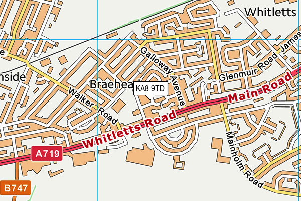 KA8 9TD map - OS VectorMap District (Ordnance Survey)