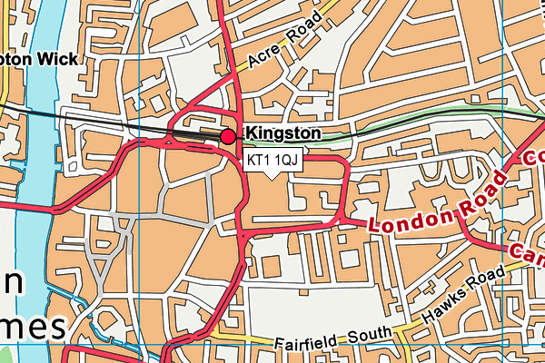 David Lloyd (Kingston) map (KT1 1QJ) - OS VectorMap District (Ordnance Survey)