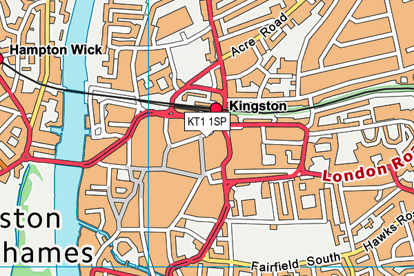 KT1 1SP map - OS VectorMap District (Ordnance Survey)