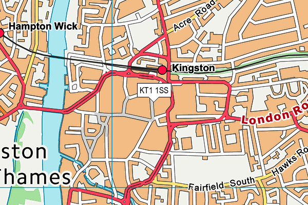 KT1 1SS map - OS VectorMap District (Ordnance Survey)