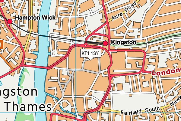 KT1 1SY map - OS VectorMap District (Ordnance Survey)