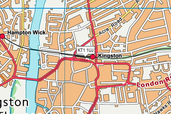 KT1 1UJ map - OS VectorMap District (Ordnance Survey)